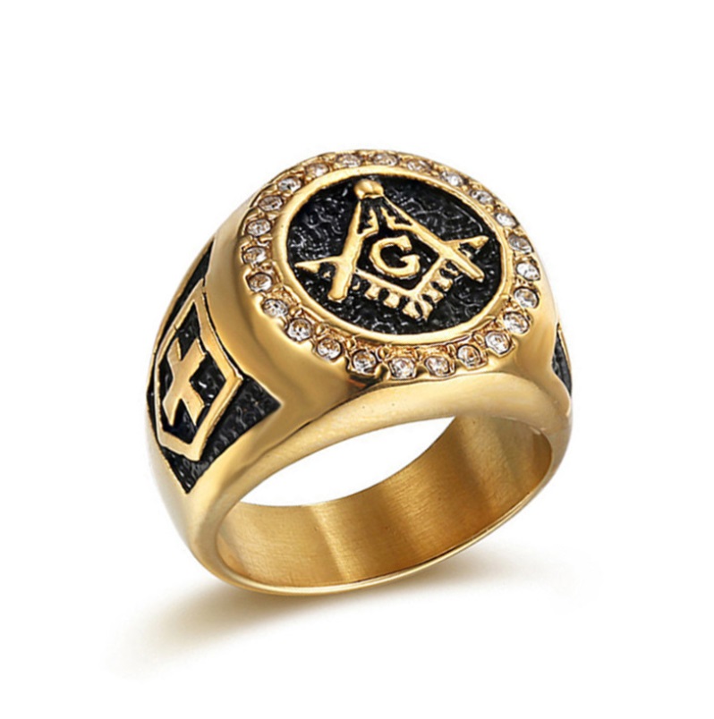 Crystal Masonic Ring For Men